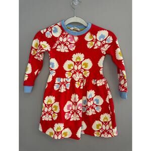 Mini Boden Printed Sweatshirt dress 6-7y Red, Blue & Yellow